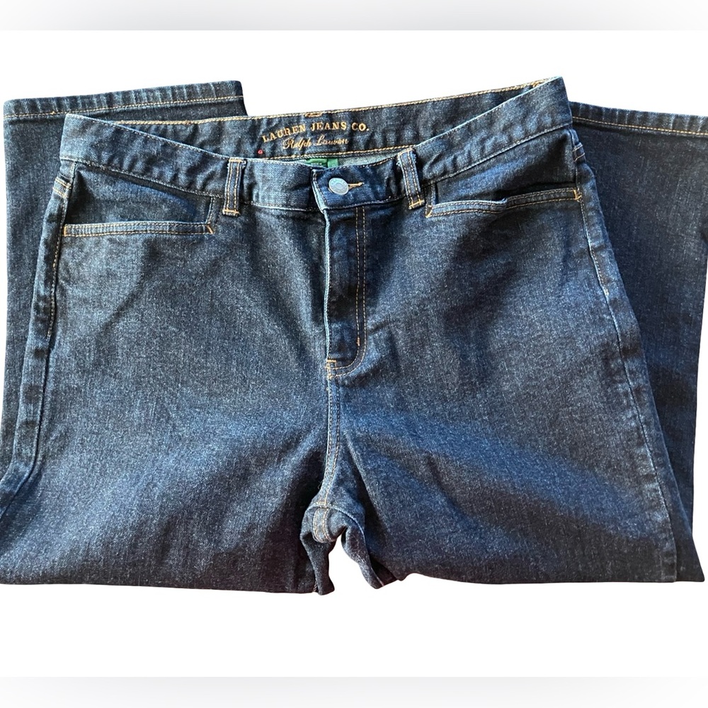 Lauren Jeans Co. Ralph Lauren Dark Blue Classic MIDCALF Denim Women’s Size 10